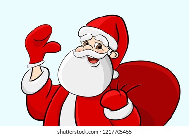 Funny Santa Claus Character. Cartoon Vector Illustration.