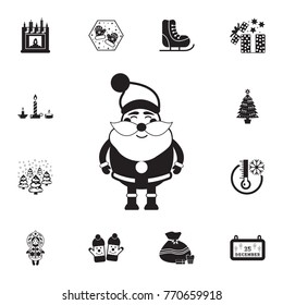 Funny Santa Claus character icon. Set of elements Christmas Holiday or New Year icons. Winter time premium quality graphic design collection icons for websites, web design on white background