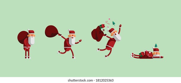 funny santa claus character vector collection. 