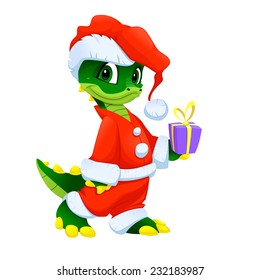 Funny Santa Claus character. Vector isolated element.