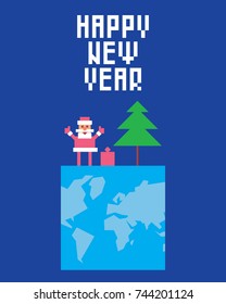 Funny Santa Claus. Christmas card. Happy New Year.