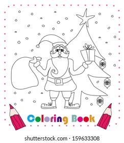 funny Santa Claus Christmas Character, coloring book 