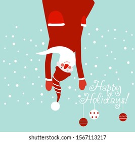Funny Santa Claus with Christmas decoration