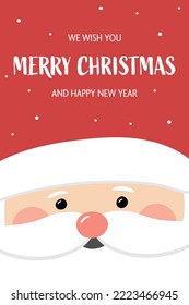 Funny Santa Claus concept. Layout of a Christmas greeting card. Vector illustration