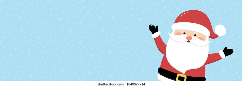 Funny Santa Claus with copyspace. Christmas banner. Vector