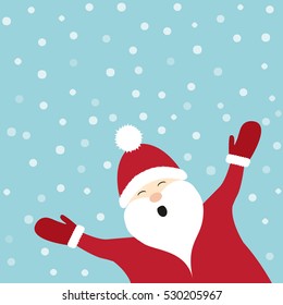 Funny Santa Claus with copyspace. Vector.