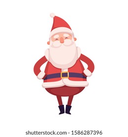 Funny Santa Claus, Cute Christmas and New Year Character, Winter Holidays Design Element Vector Illustration