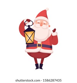 Funny Santa Claus, Cute Christmas and New Year Character, Winter Holidays Design Element Vector Illustration