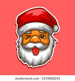 funny santa claus expression mocking vector illustration