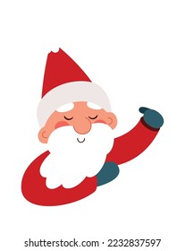 Funny Santa Claus flat icon Winter holiday Celebration