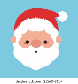 Funny Santa Claus head vector cartoon illustration.
