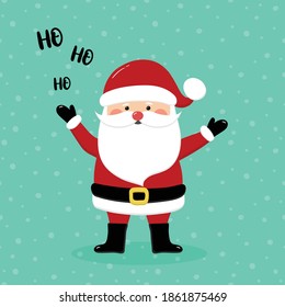 Funny Santa Claus icon. Christmas ornament. Vector