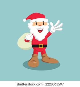 Funny santa claus Mascot with Different Emotions set in Cartoon Style Vector. Funny Character. Figure Ilustration. Character Emoji. Cartoon Emoticon.