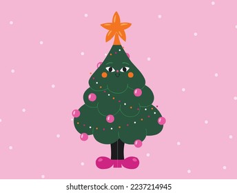 Funny Santa Claus Merry Christmas Happy New Year Celebration Gift Postcard Website illustration