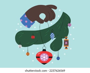 Funny Santa Claus Merry Christmas Happy New Year Celebration Snowman Cute Cat psycho santa Gift Postcard Website illustration