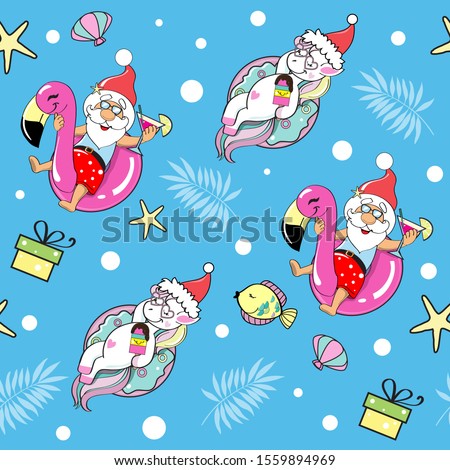 Similar – Image, Stock Photo Cartoon man swimming in river with fishes