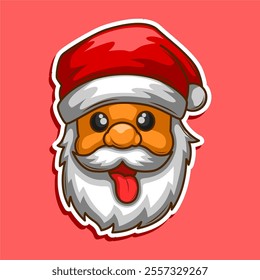 funny santa claus persuasive expression vector illustration