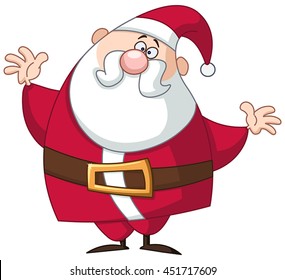 Funny Santa Claus raising his arms