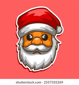funny santa claus sad expression vector illustration
