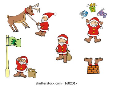 Funny Santa Claus set 2 (vector image scalable to any size)