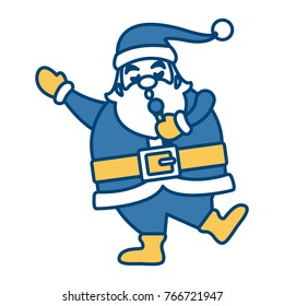 Funny santa claus singing cartoon