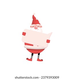 Funny Santa Claus with speech bubble on white background