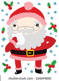 Funny Santa Reading a Letter form a Child
