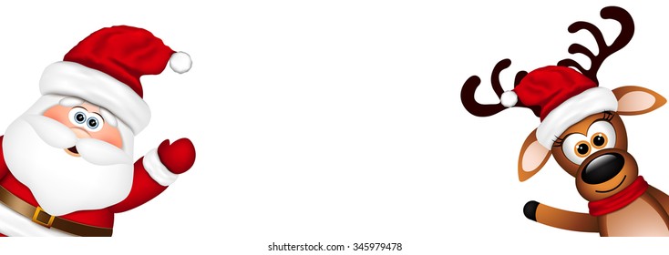 Funny Santa and Reindeer 