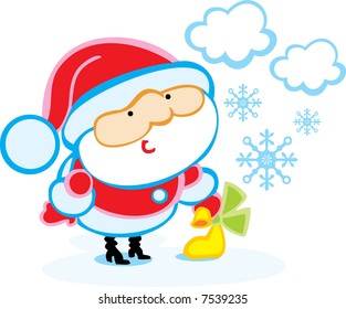 Funny Santa with snowflake