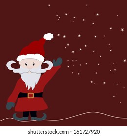 Funny Santa and stars