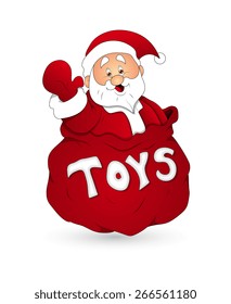 Funny Santa in Toys Gift Bag