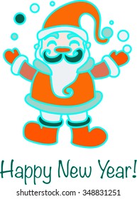 Funny Santa-outline vector illustration