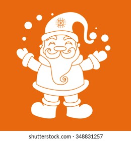 Funny Santa-outline vector illustration