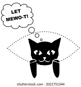 funny sassy cat animal love pet wo long ( design vector illustration for use in design and print wall art poster canvas