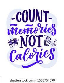Funny saying, inspirational quote for cafe or bakery print. Embossed tape and brush calligraphy. Dessert lettering slogan in hand drawn style. Vector illustration