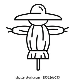 Funny scarecrow icon. Outline funny scarecrow vector icon for web design isolated on white background
