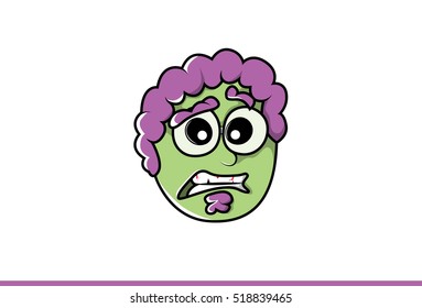 Funny scared Emoji face. Scary/Horror . Unique expressions. Vector Illustration