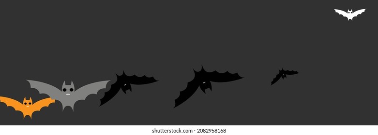 Divertida Caricatura Gótica Misericordiosa Se Enfrenta Al Fondo. Dracula Horror Blanco Miedo Temblor Halloween Ilustración De Arte. Misterioso Caos Naranja Oscuro Murmurando Ilustración. Festín del cielo del Vampiro de la fiesta Gray Bats.