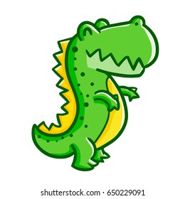 Funny and scary green T-rex - vector.