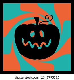 Funny y temible patrón de calabaza de halloween. Perfecto para tee, poster, pegatina y tarjeta. Ilustración vectorial dibujada a mano.
