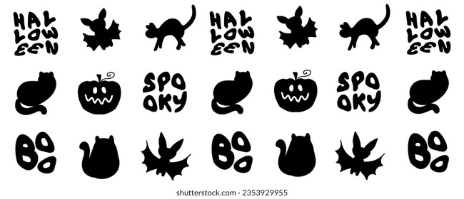 Funny scary monochrome halloween cup pattern. Monochrome print for mug, poster, banner and card. Hand drawn vector illustration for decor and design.
