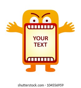 Funny scary monster with empty space for your text.