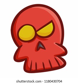 Funny and scary red skull mask for Halloween - vector.