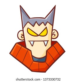 Funny and scary vampire's face