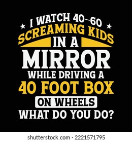 Funny School Bus Driver Screaming Kids Mirror Gift