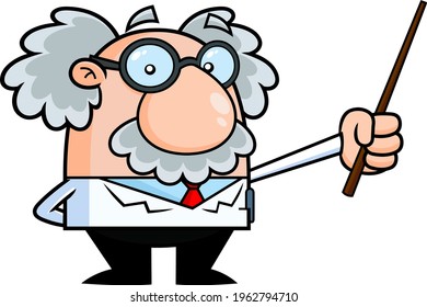 Funny Science Professor Cartoon Character Holding Stock Vector (Royalty ...