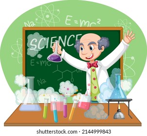 Funny-Scientific-Experiment in Laborgrafik