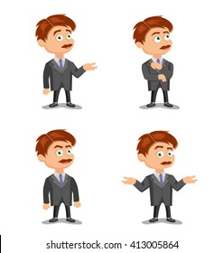 Funny Scientist Or Professor Cartoon Characters. Set Vector Collection 