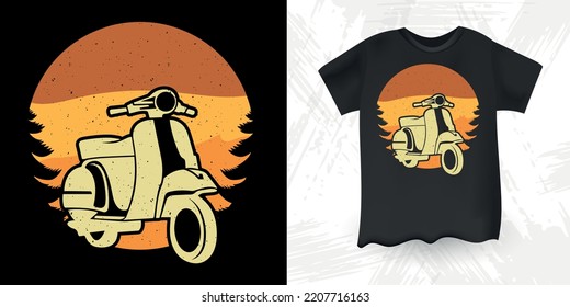 Funny Scooter Motorbike Retro Vintage Scooter T-Shirt Design