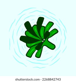 Funny sea creature in the circle flow of water